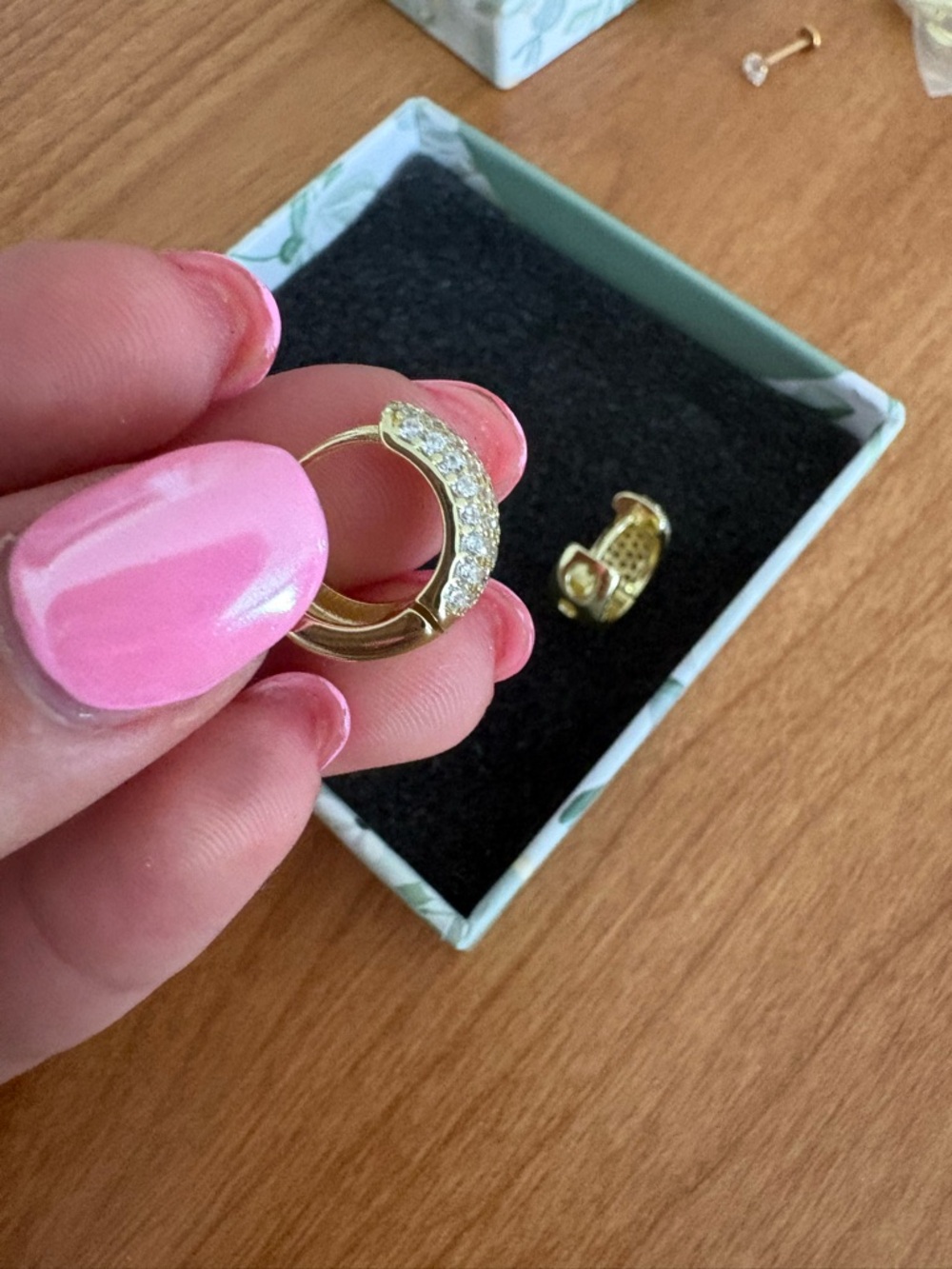 Gold Hoop Earring Set - Picture 4 of 5